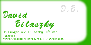 david bilaszky business card